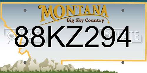 88KZ294 Montana License Plate