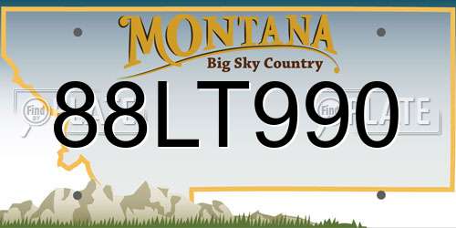88LT990 Montana License Plate