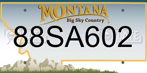 88SA602 Montana License Plate
