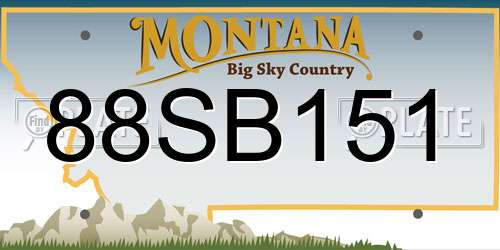 88SB151 Montana License Plate