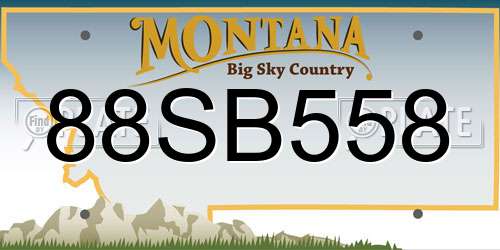 88SB558 Montana License Plate