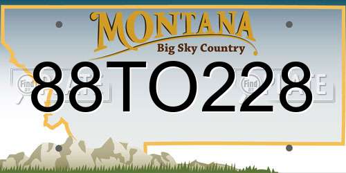 88TO228 Montana License Plate