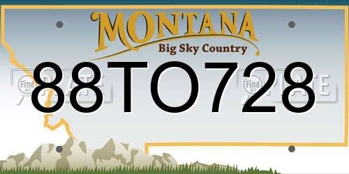 88TO728 Montana License Plate