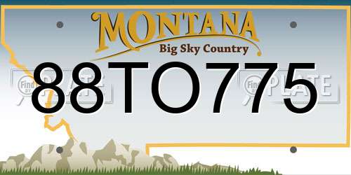 88TO775 Montana License Plate