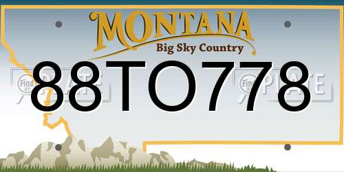 88TO778 Montana License Plate