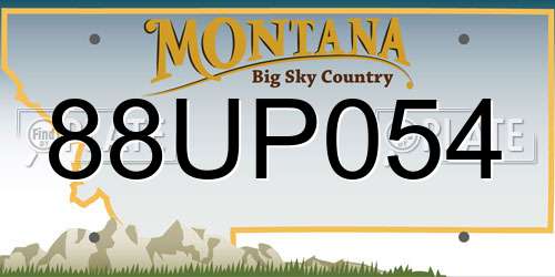 88UP054 Montana License Plate