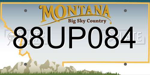 88UP084 Montana License Plate
