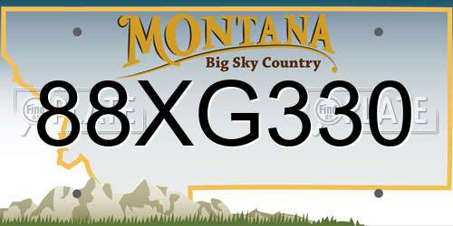 88XG330 Montana License Plate