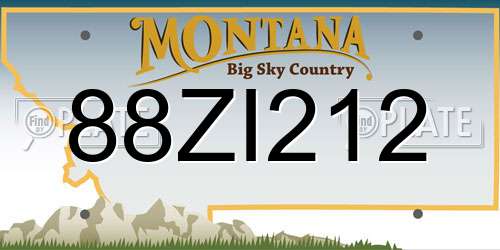 88ZI212 Montana License Plate