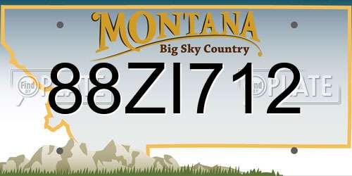 88ZI712 Montana License Plate