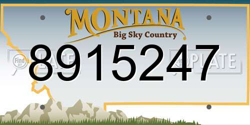 8915247 Montana License Plate