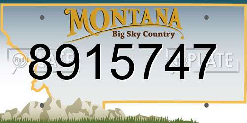 8915747 Montana License Plate