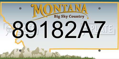 89182A7 Montana License Plate