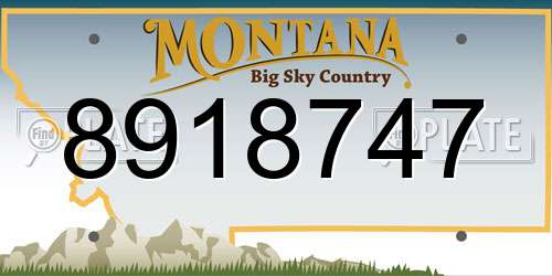 8918747 Montana License Plate