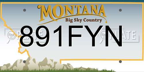 891FYN Montana License Plate
