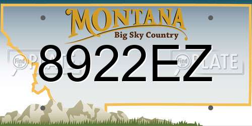 8922EZ Montana License Plate