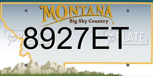 8927ET Montana License Plate