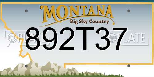 892T37 Montana License Plate