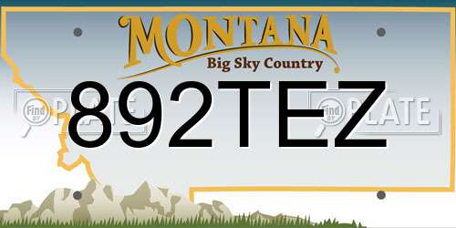 892TEZ Montana License Plate