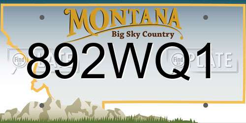 892WQ1 Montana License Plate