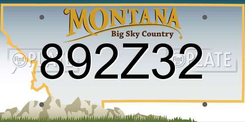 892Z32 Montana License Plate