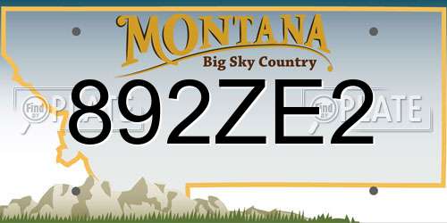 892ZE2 Montana License Plate