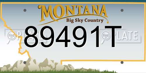 89491T Montana License Plate