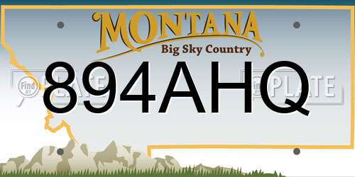894AHQ Montana License Plate