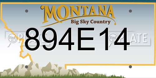 894E14 Montana License Plate