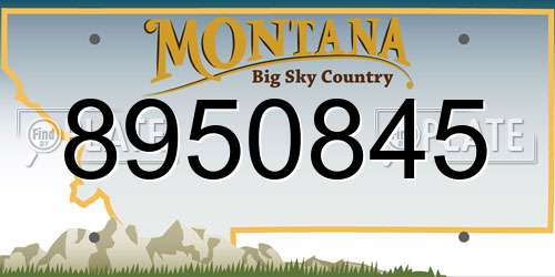 8950845 Montana License Plate
