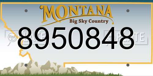 8950848 Montana License Plate