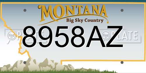 8958AZ Montana License Plate