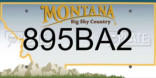 895BA2 Montana License Plate