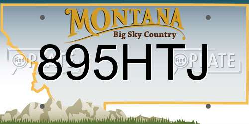 895HTJ Montana License Plate