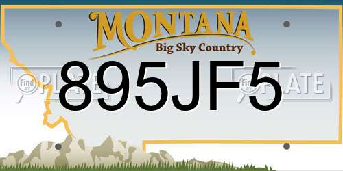 895JF5 Montana License Plate