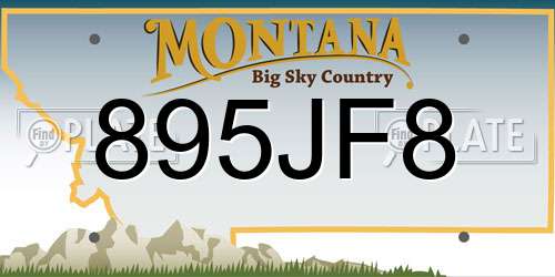 895JF8 Montana License Plate