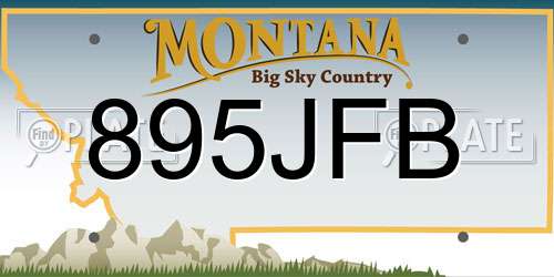 895JFB Montana License Plate