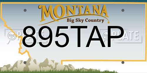 895TAP Montana License Plate