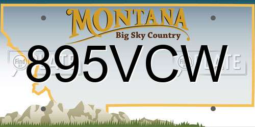 895VCW Montana License Plate