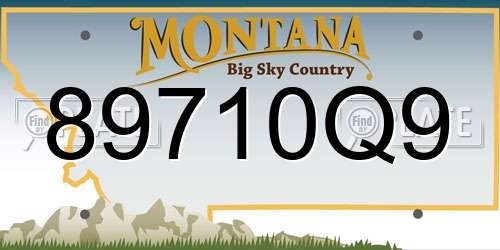 89710Q9 Montana License Plate