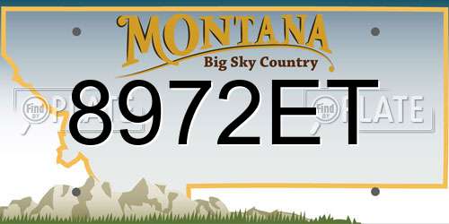 8972ET Montana License Plate