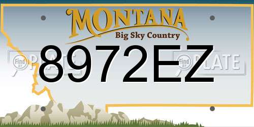 8972EZ Montana License Plate