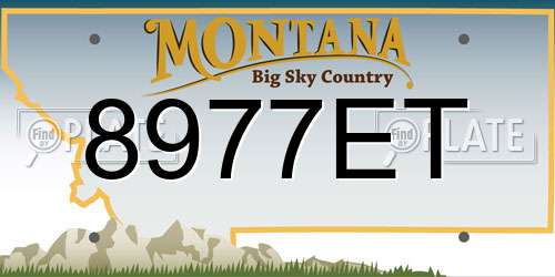 8977ET Montana License Plate