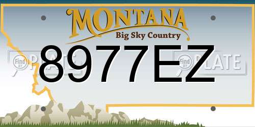 8977EZ Montana License Plate