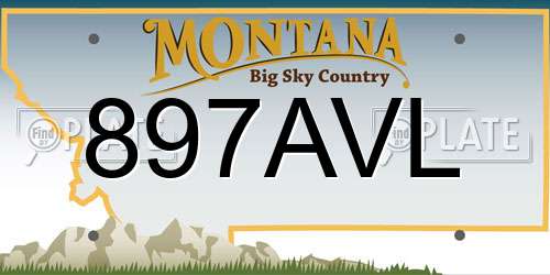 897AVL Montana License Plate