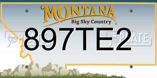 897TE2 Montana License Plate