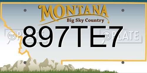 897TE7 Montana License Plate