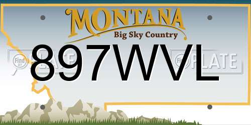 897WVL Montana License Plate