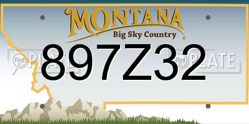 897Z32 Montana License Plate