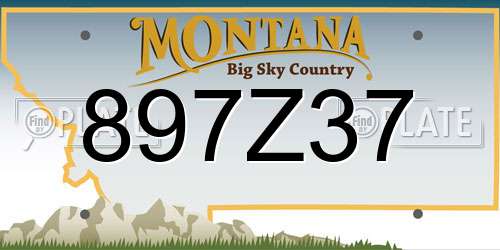 897Z37 Montana License Plate